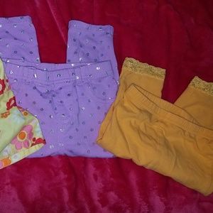 baby girl leggings and beach shorts 12-18 M
